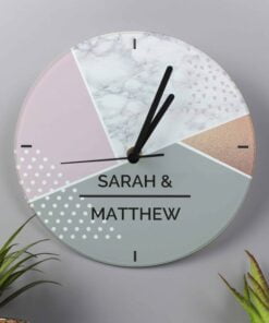 Personalised Geometric Glass Clock