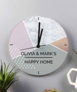Personalised Geometric Glass Clock