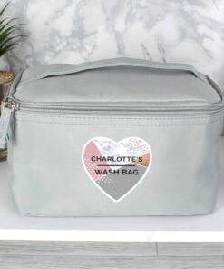 Personalised Geometric Grey Vanity Bag