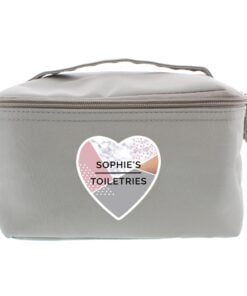 Personalised Geometric Grey Vanity Bag