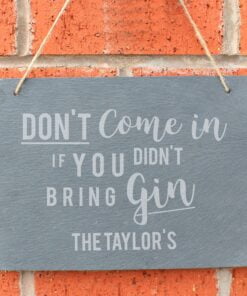 Personalised Gin Large Hanging Slate Sign