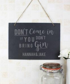 Personalised Gin Large Hanging Slate Sign