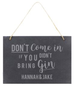 Personalised Gin Large Hanging Slate Sign