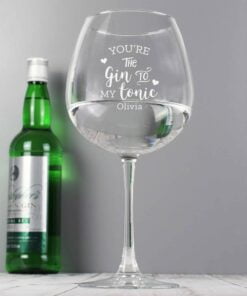 Personalised ‘Gin to My Tonic’ Gin Balloon Glass