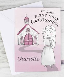 Personalised Girls First Holy Communion Card