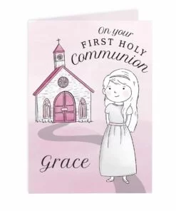 Personalised Girls First Holy Communion Card