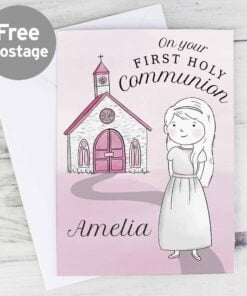 Personalised Girls First Holy Communion Card