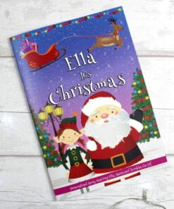 Personalised Girls “It’s Christmas” Story Book, Featuring Santa and his Elf Twinkles