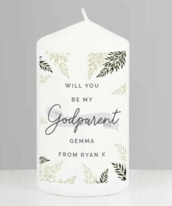 Personalised Godparent Pillar Candle