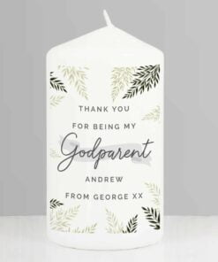 Personalised Godparent Pillar Candle