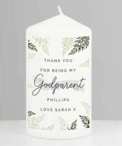 Personalised Godparent Pillar Candle