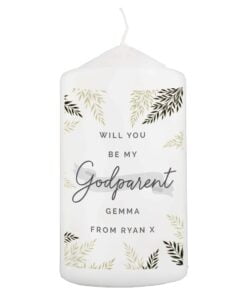 Personalised Godparent Pillar Candle