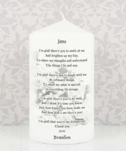 Personalised Godparent Pillar Candle