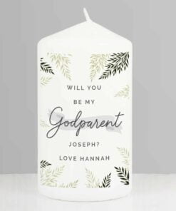 Personalised Godparent Pillar Candle