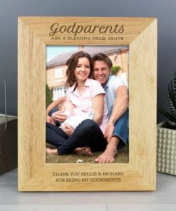 Personalised Godparents 5×7 Wooden Photo Frame