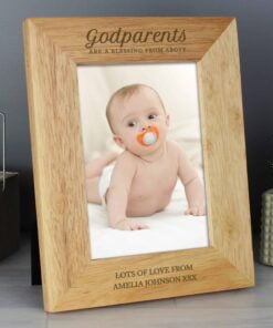 Personalised Godparents 5×7 Wooden Photo Frame