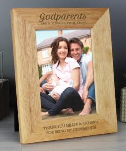 Personalised Godparents 5×7 Wooden Photo Frame
