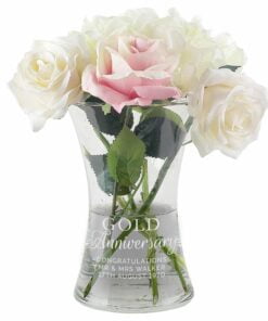 Personalised ‘Gold Anniversary’ Glass Vase