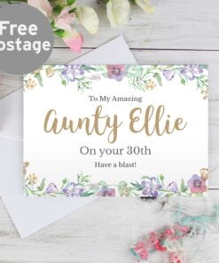 Personalised Gold Floral Watercolour Card