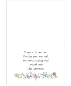 Personalised Gold Floral Watercolour Card