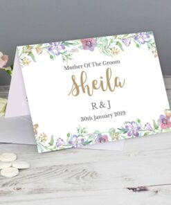 Personalised Gold Floral Watercolour Card