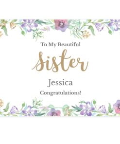 Personalised Gold Floral Watercolour Card