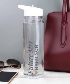 Personalised Gold Heart Island Water Bottle