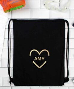 Personalised Gold Heart Swim & Kit Bag
