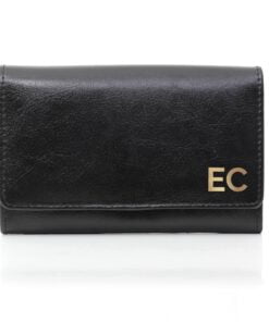 Personalised Gold Initials Black Purse