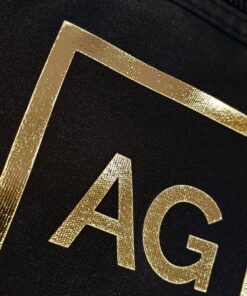 Personalised Gold Initials Black Vanity Bag