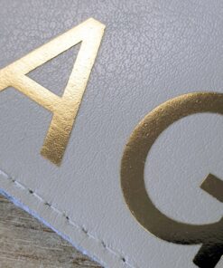Personalised Gold Initials Cream Luggage Tag