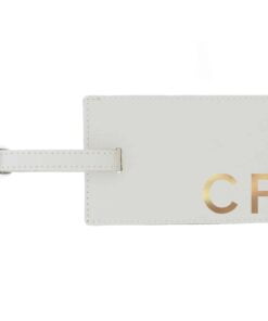 Personalised Gold Initials Cream Luggage Tag