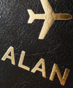 Personalised Gold Name Black Passport Holder
