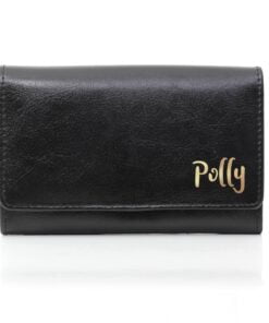 Personalised Gold Name Black Purse