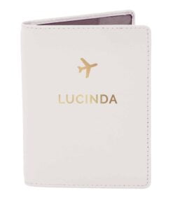 Personalised Gold Name Cream Passport Holder
