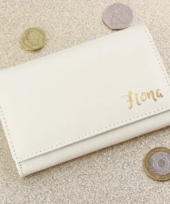 Personalised Gold Name Cream Purse