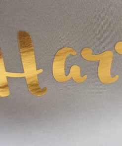 Personalised Gold Name Grey Vanity Bag