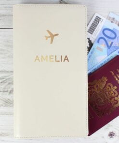 Personalised Gold Name Travel Document Holder
