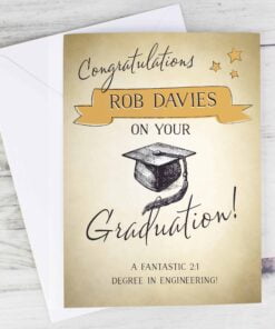 Personalised Gold Star Graduation Card