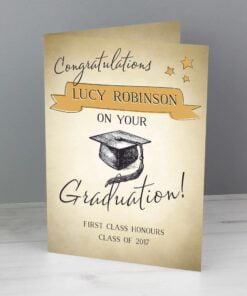 Personalised Gold Star Graduation Card