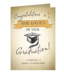 Personalised Gold Star Graduation Card