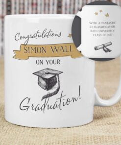Personalised Gold Star Graduation Mug