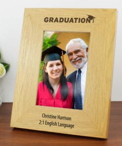 Personalised Graduation 4×6 Oak Finish Photo Frame