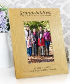 Personalised “Grandchildren Are A Blessing” 4×6 Oak Finish Photo Frame
