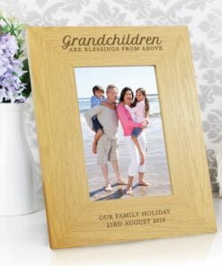 Personalised “Grandchildren Are A Blessing” 4×6 Oak Finish Photo Frame