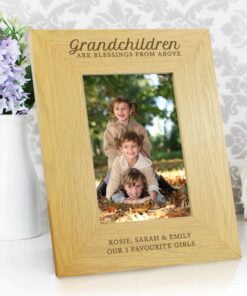 Personalised “Grandchildren Are A Blessing” 4×6 Oak Finish Photo Frame