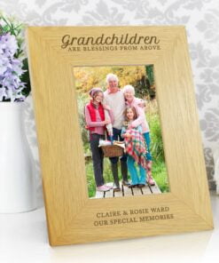 Personalised “Grandchildren Are A Blessing” 4×6 Oak Finish Photo Frame