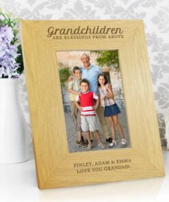 Personalised “Grandchildren Are A Blessing” 4×6 Oak Finish Photo Frame