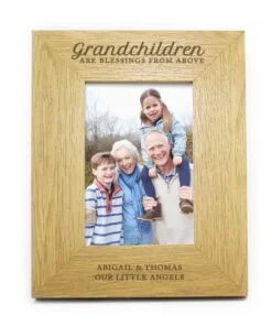 Personalised “Grandchildren Are A Blessing” 4×6 Oak Finish Photo Frame