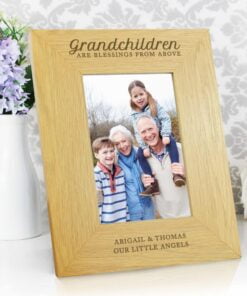 Personalised “Grandchildren Are A Blessing” 4×6 Oak Finish Photo Frame